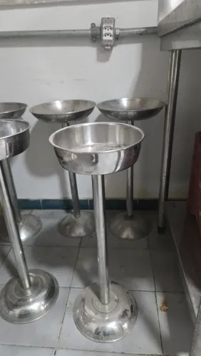 Suporte Pedestal Inox para Balde de Gelo, Champanhe e Cerveja