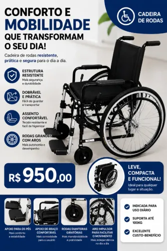 Cadeira de rodas dobrável muito nova