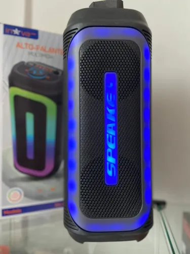 Caixa de Som Alto-Falante Potente Bluetooth Led RGB - KV-628 iNova an6