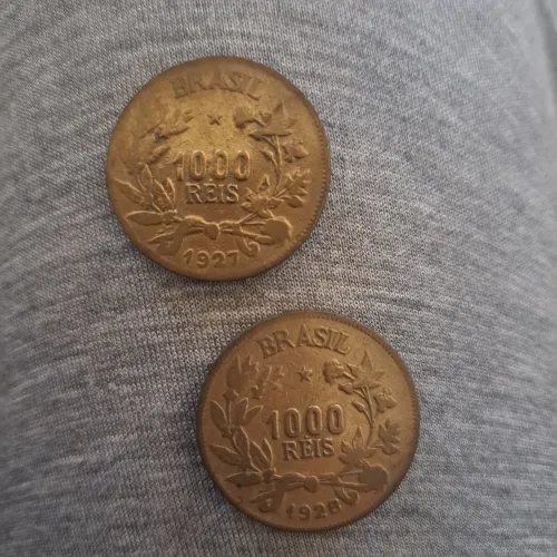 Moedas 1000 reis 1927 e 1928