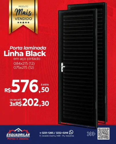 Porta laminada Linha Black