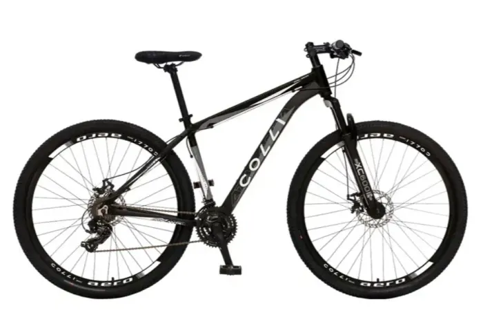 Bicicleta Aro 29 Colli Atalanta 21Marchas Freio a Disco em Alumínio Quadro 17 -Preto Fosco