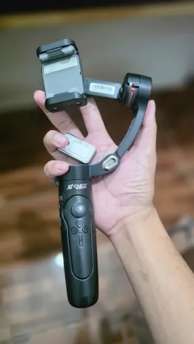 Estabilizador Gimbal 3 Eixos Com IA Rastreamento Facial Preto