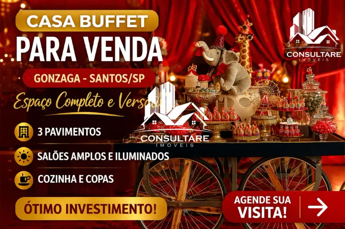 Venda de 2 Buffets Infantis em Santos  Negócio Consolidado no Gonzaga