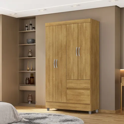 Guarda roupa Ideal 4 portas na cor nature