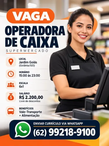 Vaga pra operadora de caixa