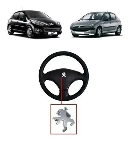 Emblema Volante Peugeot 206 207 Cromado 2003 A 2011