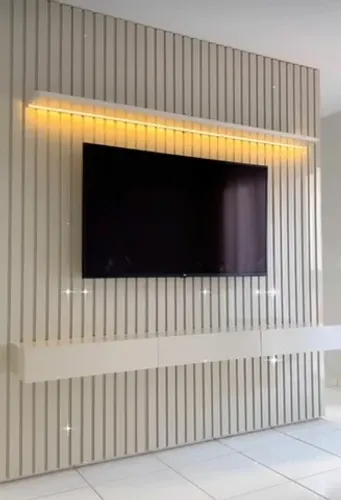 Painel Nobre Ripado Led 2.50x2.30 Off-White **novo na caixa**