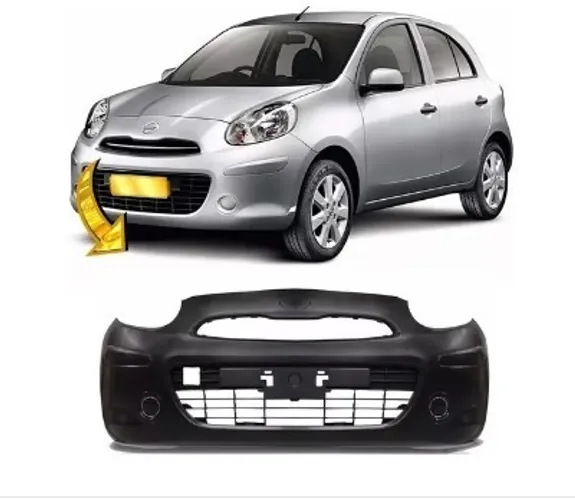 Parachoque Dianteiro Nissan March Preto Liso 2012 11 13 2014.