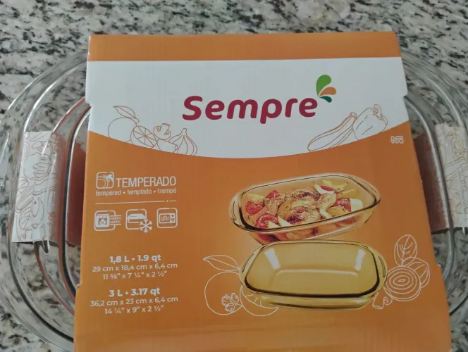 Conjunto de Refratários de Vidro Temperado Sempre - 1,8L e 3L