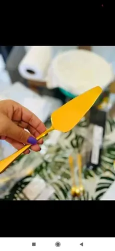 Espátula de corta bolo aço inoxidável dourado 
