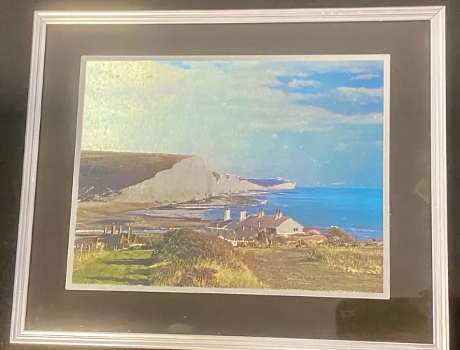 Quadro decorativo com paisagem nórdica com efeito holográfico