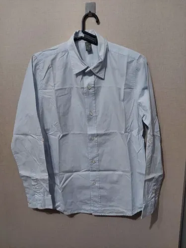Camisa Manga Longa Azul Bebê - Tamanho 12