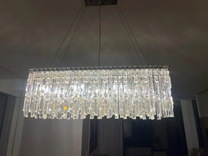 Lustre de Cristal Retangular Elegante