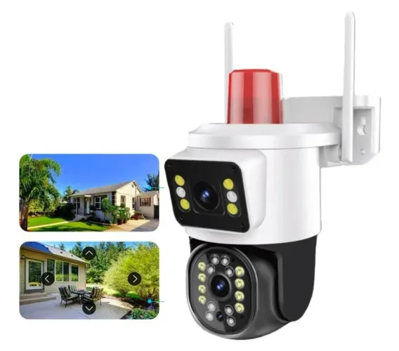 Câmera de Segurança Externa com Sirene e Visão Noturna