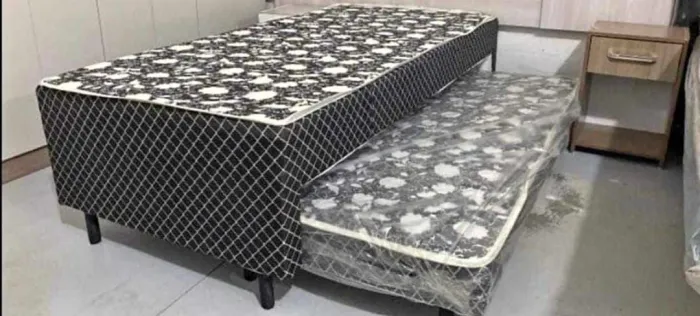 Cama Box de solteiro com auxiliar 
