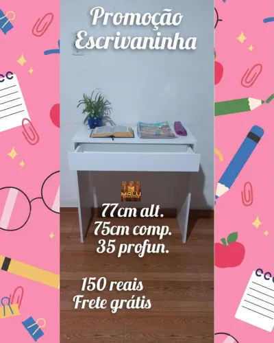 Escrivaninha Branca em Promoção com Frete Grátis