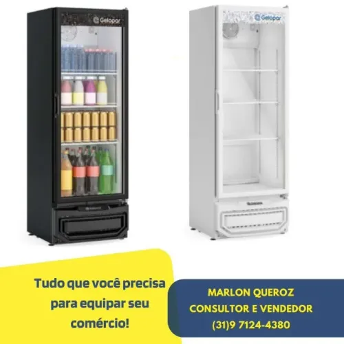 Refrigerador Gelopar 410L Preto / Branco