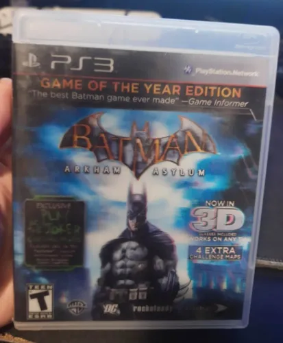 Batman: Arkham Asylum - GOTY(Capa Holográfica) + Óculos 3D - PS3 - Black Label (Americano)