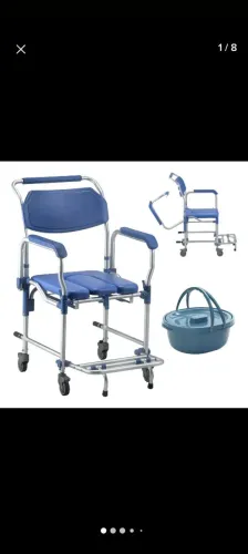 Cadeira de banho alumínio nova na caixa 4 em 1, rodas, aparadeira *80