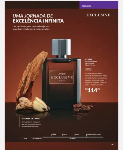 Perfume Masculino Avon Exclusive " QUEST" 
