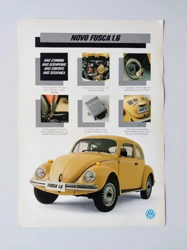 VW Fusca 1600 1984 - Catálogo Folheto Folder Prospecto