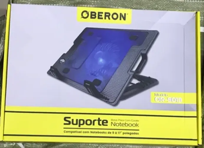 Suporte Base para Notebook Oberon OR-9013 Até 17 Polegadas Com Cooler Metal