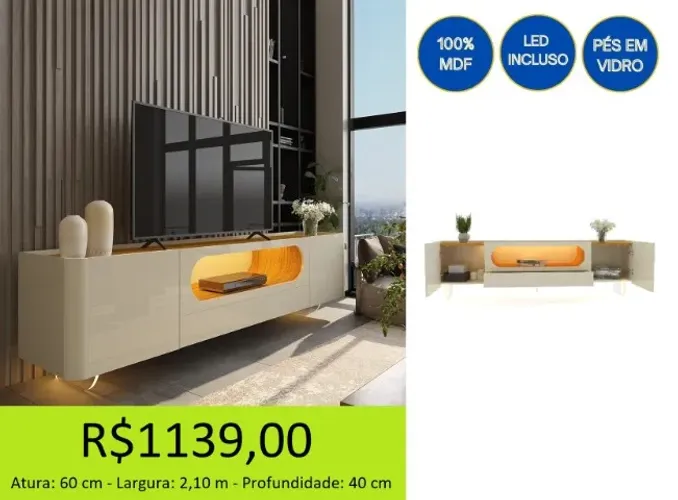 Rack com pés de vidro