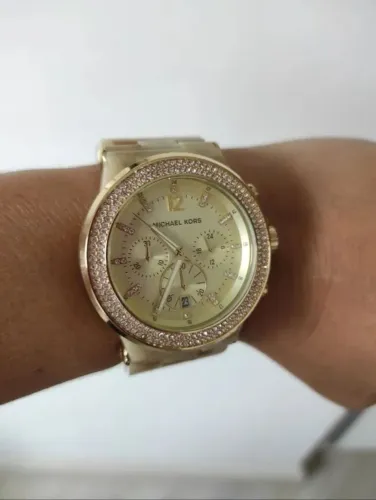 Relógio mk 5529 original madre pérola