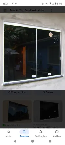 Janela fumê 2 folhas 120 por 107 altura