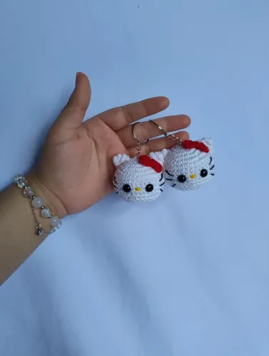 Chaveiro de Crochê Hello Kitty