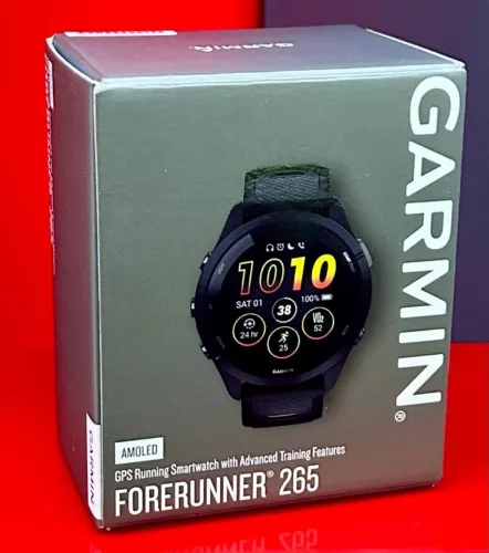 Garmin Forerunner 265 Amoled - Black / Powder Gray - Produto Novo com Garantia da Loja