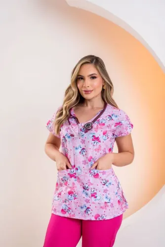 Bata Scrubs estampadas do PP ao EXG