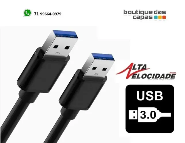 CABO DADOS 3.0 USB MACHO PARA USB MACHO 1,5 METROS até 5Gbps D-USB02 P/ HD EXTERNO 