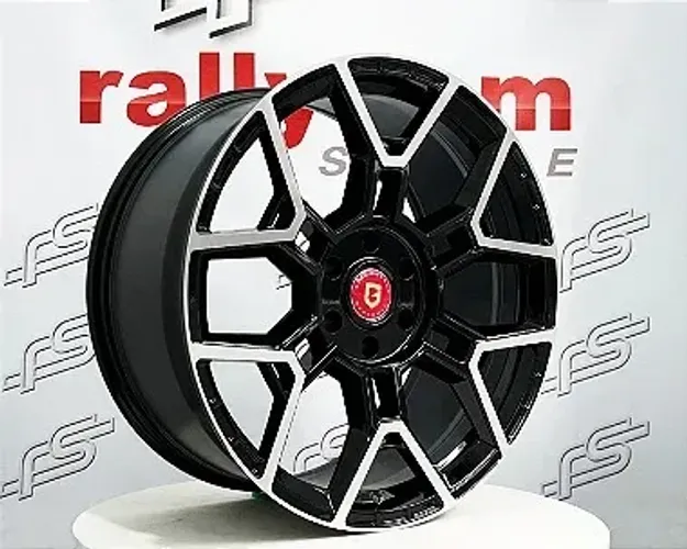 Jogo de Roda Gisa Flow Form YA9554 Preto Diamantada 6x139,7 - 22x10 Offset 20