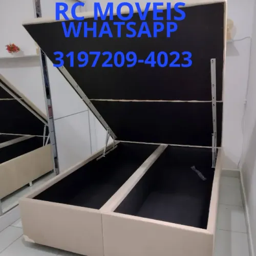 Cama Box Baú Super King 1.93x2.03 - Baú Bipartido Blindado com Pistão a Gás