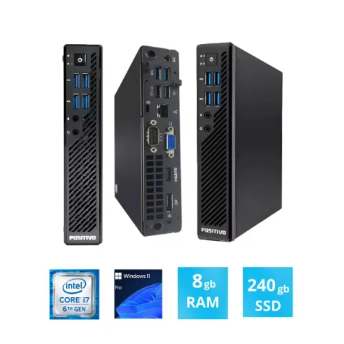 Mini Pc Positivo Core i7-6700t 2.80 Ghz 8Ram SSD 240 Windows 11 Pro Master C810 Mini Pro