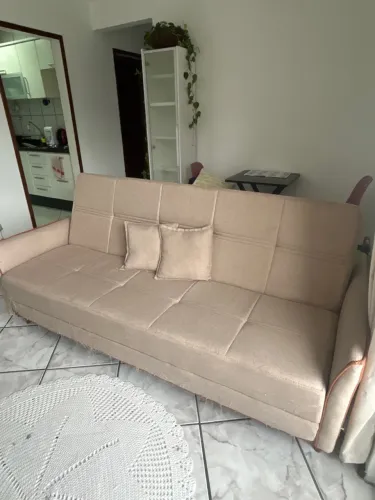 Sofá cama linho 3 lugares 