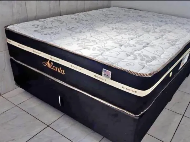 Cama casal colchão semi ortopédico