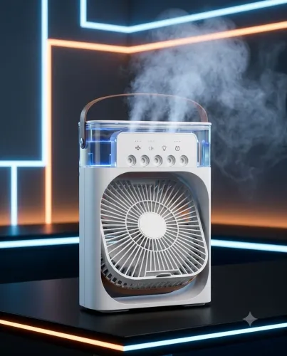 Mini Climatizador de Ar Portátil com Reservatório 600ml - entrega rápida <br>