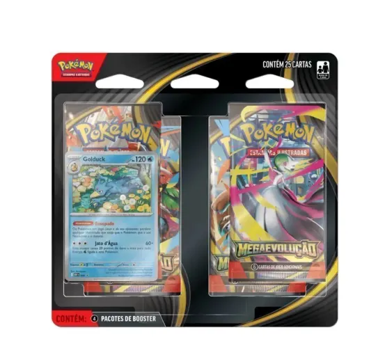 Pokémon TCG Blister Quádruplo Mega Evolução ME01 Golduck Lacrado Copag