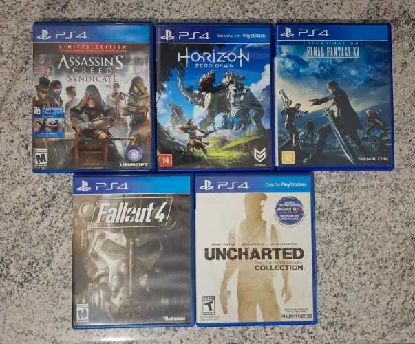 Lote Coleção 05 Jogos PS4 Originais - Mídia Física