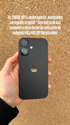iPhone 16 256gb PRETO SEMI NOVO