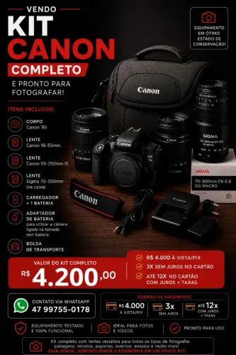 KIT CANON T6i COMPLETO!