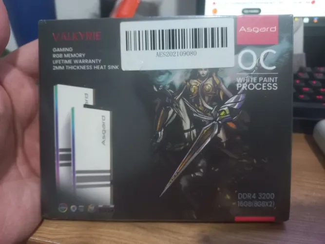 Kit Memória RAM Asgard Valkyrie RGB 16GB (2x8GB) DDR4 3200MHz Branco - Lacrado