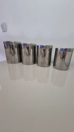 Kit potes mantimentos herméticos inox Brinox - 4 peças