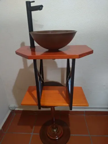 Kit para banheiro/ Rack + cuba + válvula+ torneira+ sifão