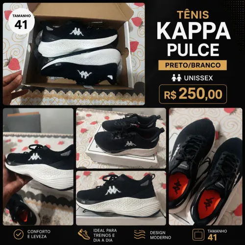 TÊNIS KAPPA PULCE PRETO/BRANCO