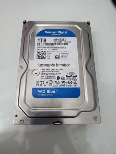 HD WD Blue 1TB SATA Funcionando e Formatado