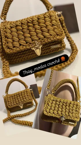Roupas e bolsas de crochê 